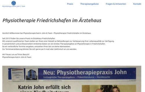 Physiotherapie Katrin John – TYPO3-Webseiten-Relaunch