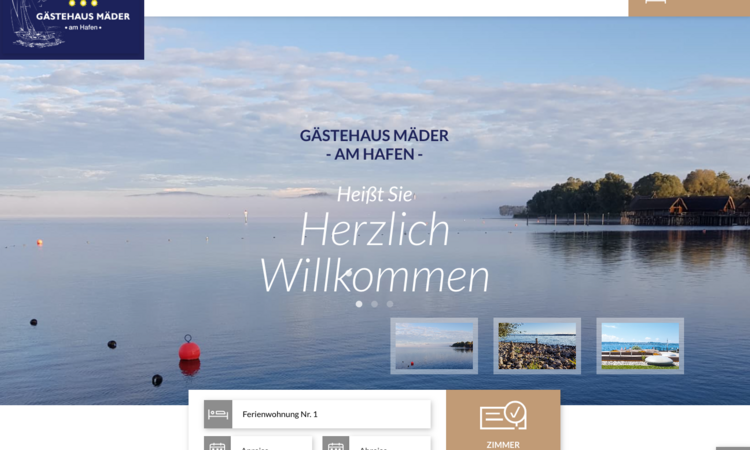 Gästehaus Mäder am Hafen mit neuer Webseite