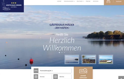 Gästehaus Mäder am Hafen mit neuer Webseite