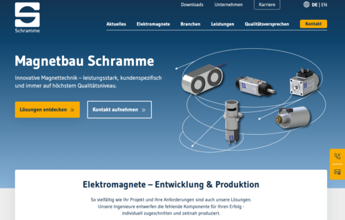 Relaunch der Website von Magnetbau Schramme