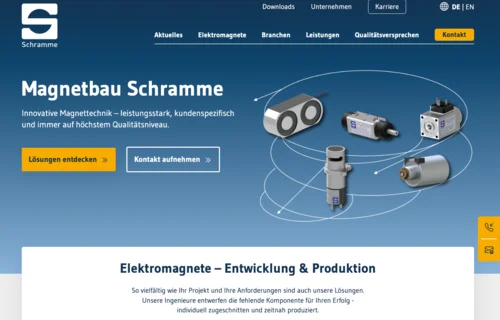 Relaunch der Website von Magnetbau Schramme