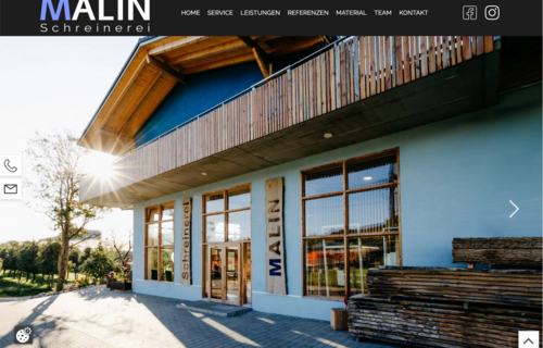 TYPO3 Webseiten Projekt Schreinerei Malin aus Meersburg am Bodensee