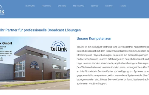 TelLink GmbH – TYPO3-Webseiten-Relaunch für Broadcast- und Satellitenkommunikation